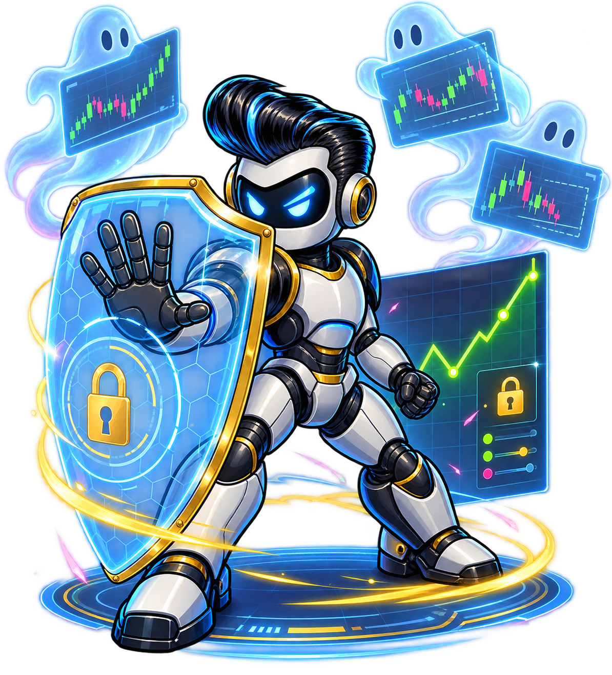 Robot protected by a configurable risk shield in Ghost Mode